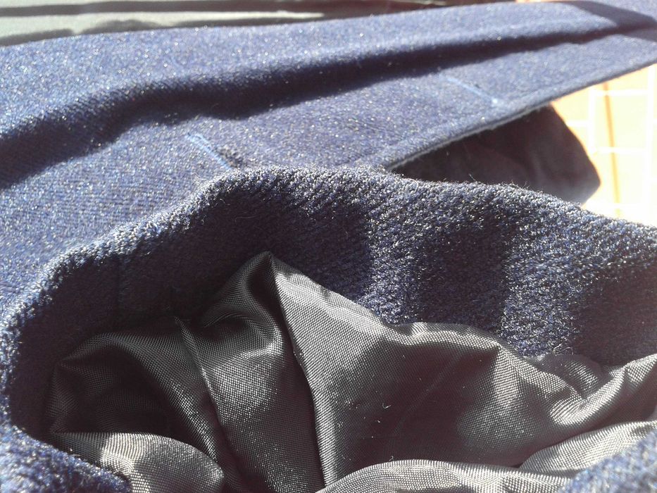 Płaszcz damski wełniany, jesień/zima, granatowy, rozmiar 38