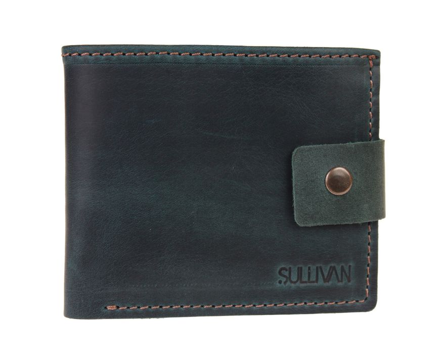 Гаманець чоловічий шкіряний маленький SULLIVAN gm2-6(8) зелений