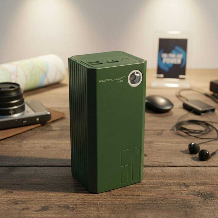 Потужний повербанк Konfulon 50000 mAh з LED дисплеєм та ліхтариком