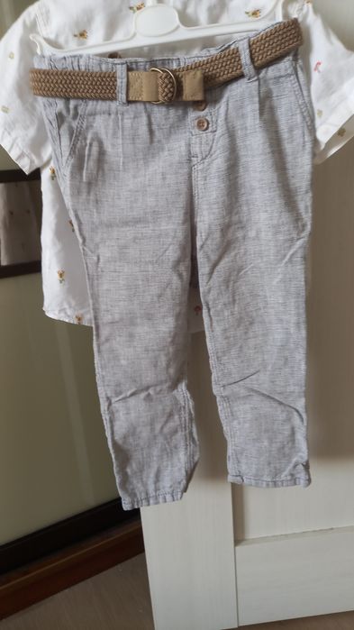 Штани з суміші льону і бавовни H&M