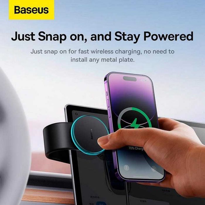 Магнитный держатель Baseus C02 Pro MagSafe с беспроводной зарядкой 15W