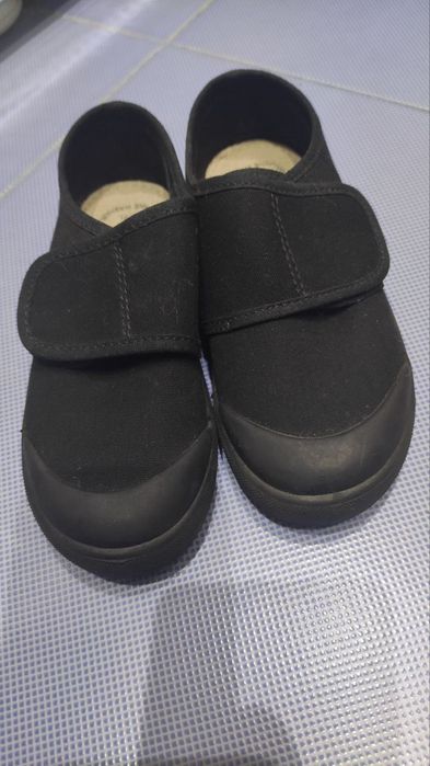 Детские чёрные  мокасины кеды тапочки в школу садик