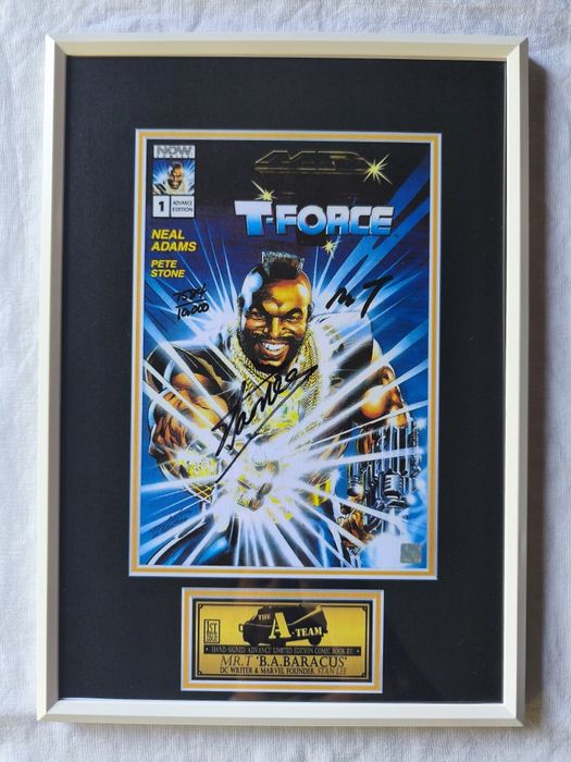 Moldura Comic Book Mr. T & The T-Force #1 com Autógrafos (A4)