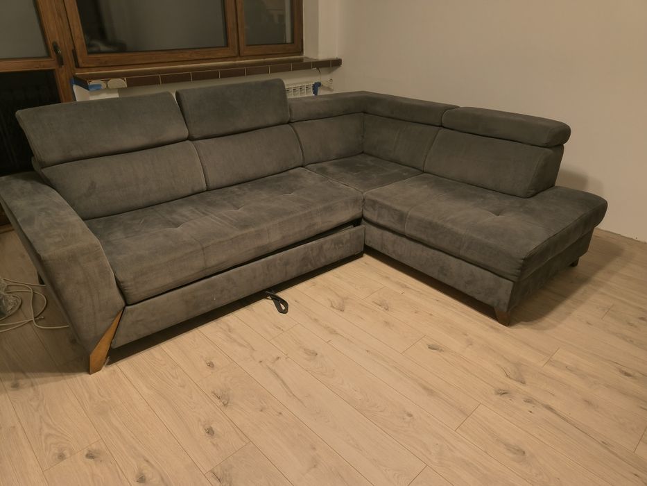 Narożnik rozkładany szary