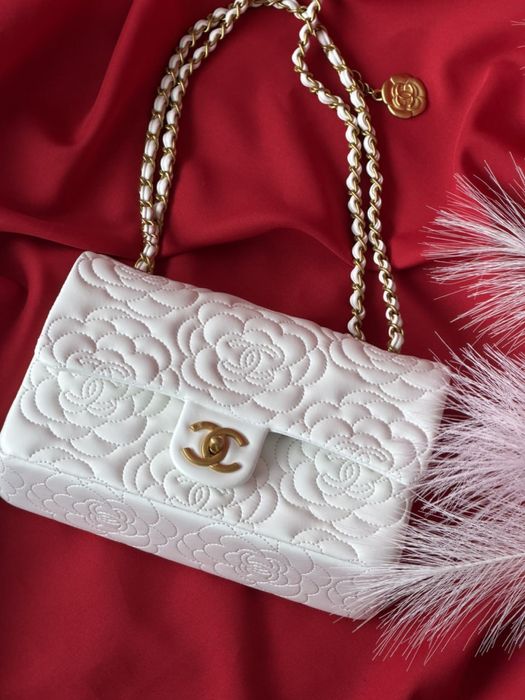 Сумка Chanel Classic Double Flap Bag Camellia PREMIUM