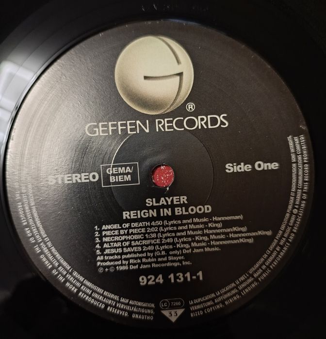 Slayer "Regin in Blood" LP