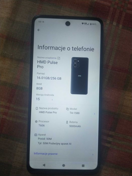 HMD Pulse Pro 8/256 android 15 stan idealny