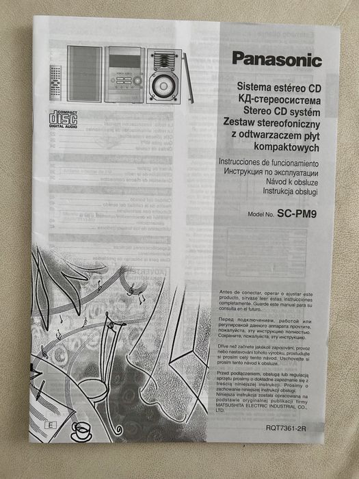 Instrukcja obsługi mini wieży Panasonic SC-PM9, oryginalna