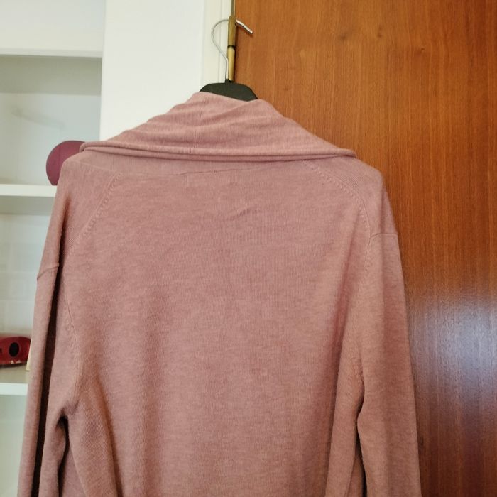 Casaco de malha fina rosa velho Zara S/Estado irrepreensível