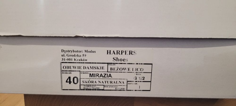 Śniegowce trapery skórzane beżowe z futerkiem  r. 39/40 nowe