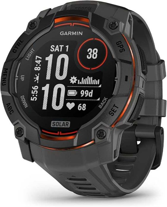 Garmin Instinct 3 50 mm Solar Black with Charcoal Band	010-02935-00