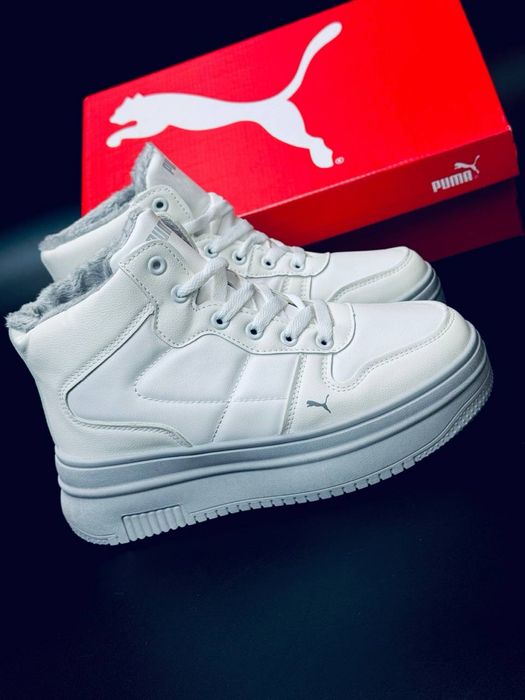 999 грн! Женские теплые хайтопы Puma/ кожаные зимние кроссовки Пума