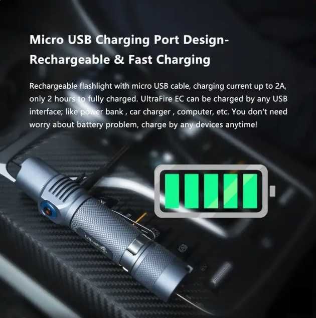 Lanterna Pro UltraFire EC1 1500 Lumens 100% original