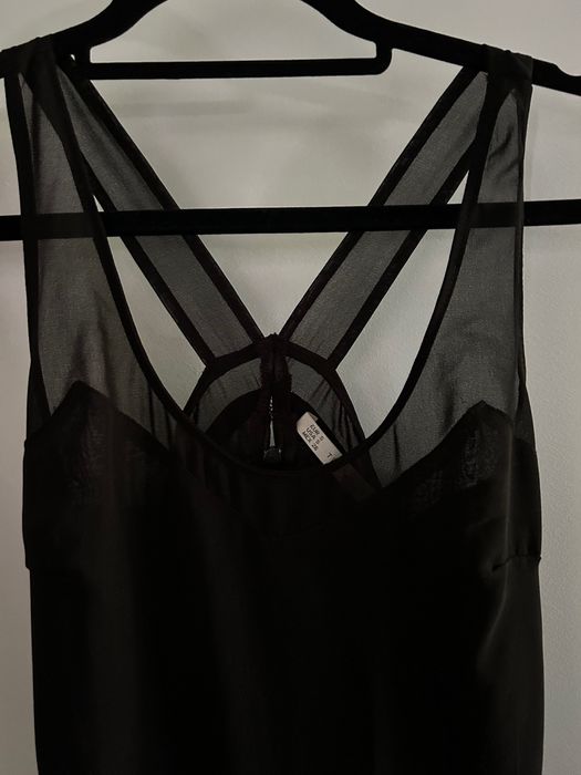 Zara czarna elegancka długa maxi sukienka rozmiar S