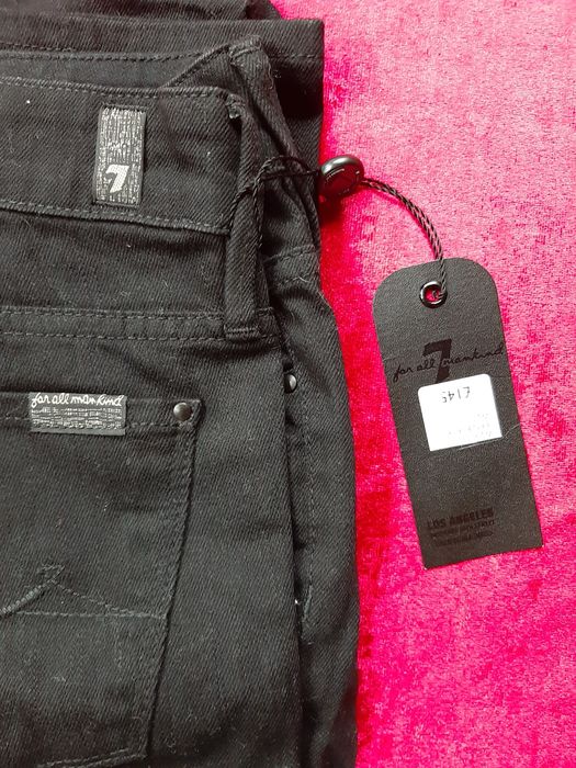 7 For All Mankind Spodnie jeans los Angeles czarne 34,36 piękne prezen