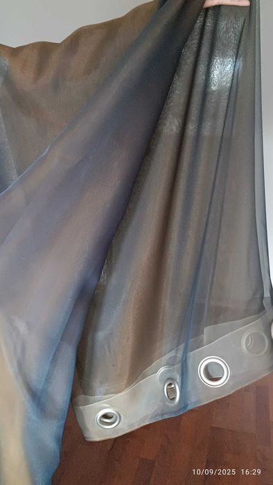 cortinados em organza com varão em inox