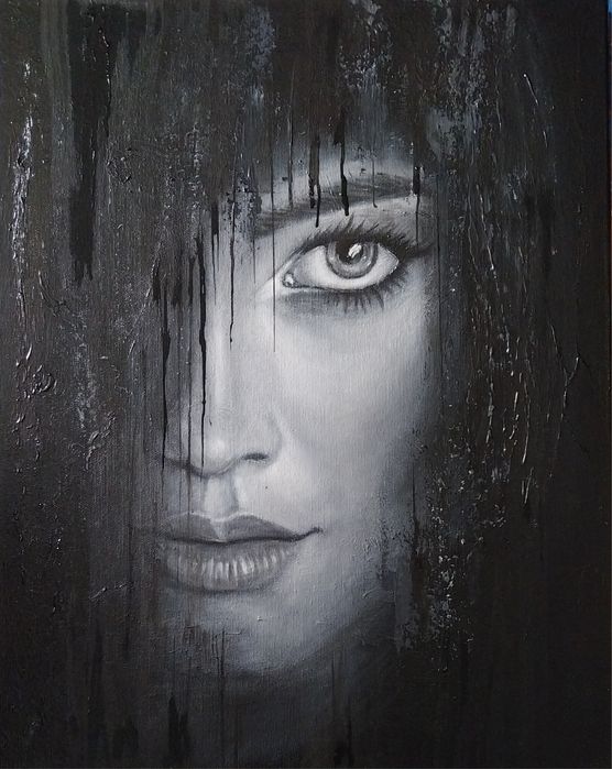 Abstrakcja dziewczyna 40x50 obraz malowany