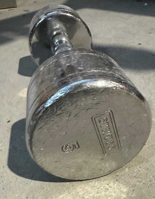 Używane hantle chromowane – wyprzedaż  1 x 5 kg