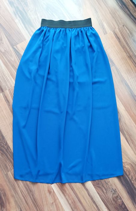 Spódnica maxi z gumką kobaltowa S