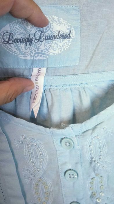Котоново-льняна літня блуза в вінтажному стилі   M&S XXXL