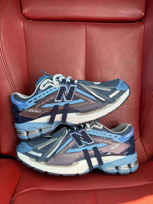 БЕЗ ПЕРЕДОПЛАТИ) New Balance 1906a Navy Blue Silver нью беленс 1906 сині сріблясті літні кросівки сітка