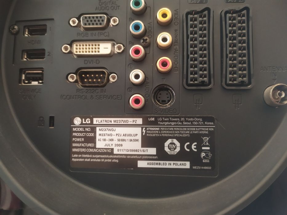 Televisão LG flatron m237wd-pz para aproveitamento de peças