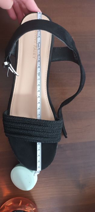 Sandały damskie na koturnie czarne 41 Jenny Fairy