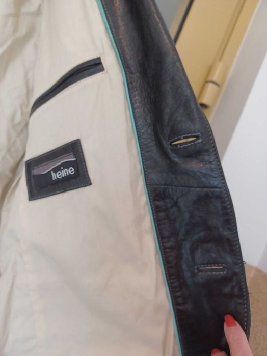 Rewelacyjna skórzana czarna Kurtka marki Heine rozmiar M/L.