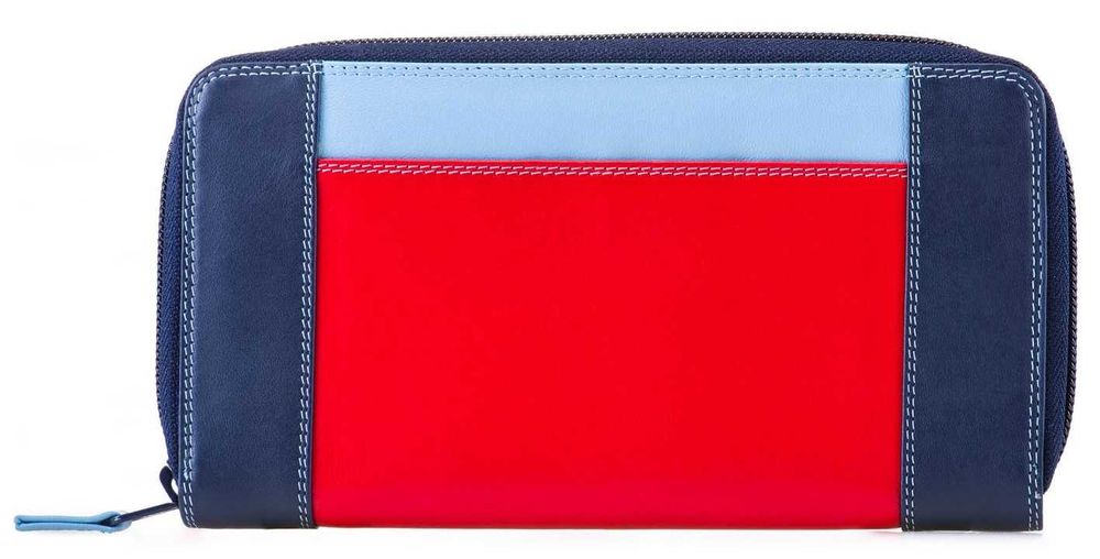 Carteira grande com fecho zip em pele MYWALIT na cor Royal
