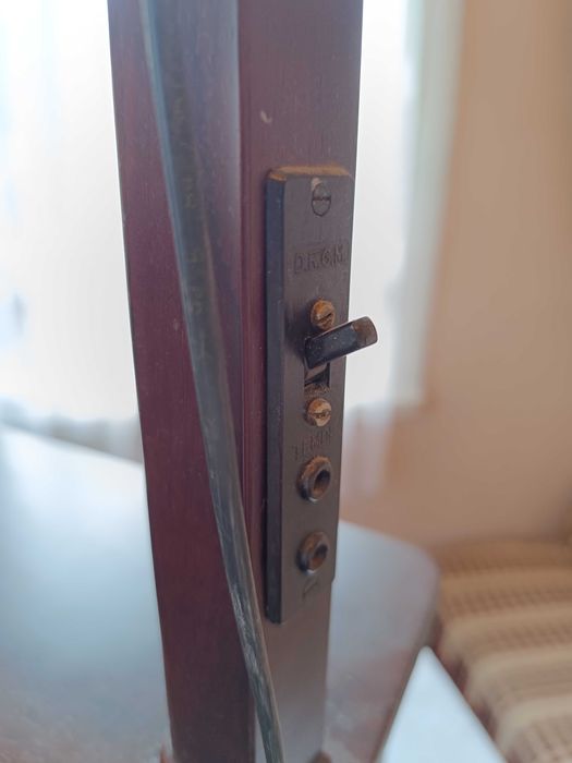 UNIKAT! Lampa podłogowa T.A.M.D.E. z barkiem TEAK & D.R.G.M. ok. 1958 r