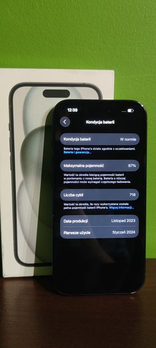 IPhone 15 128GB 87% kondycji baterii!