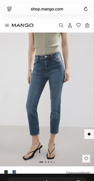 Jeansy Mango proste cropped 40