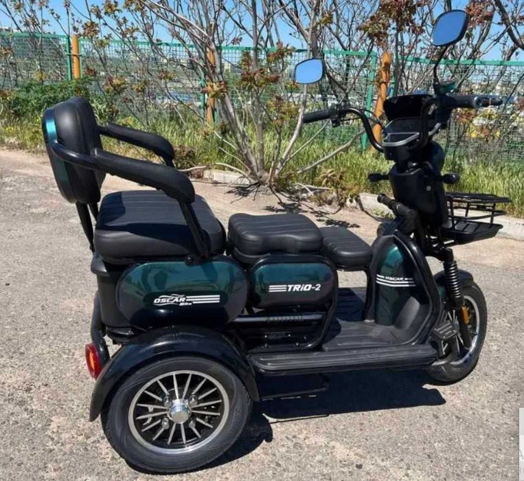 Електротрицикл Oscar Trio2 1200W Тяговий триколісний скутер 300кг новий 2026