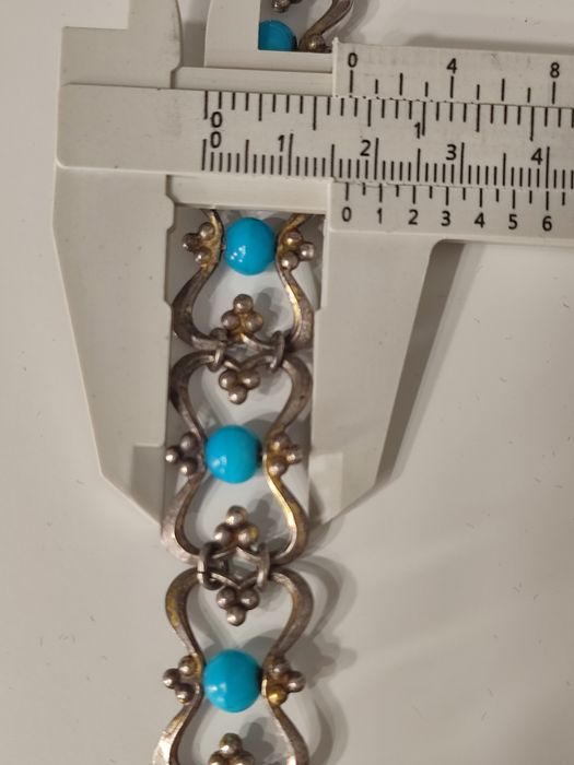 Винтажный серебряный браслет 17г