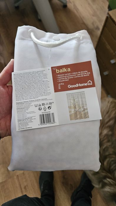 Zasłonka prysznicowa GoodHome Balka 180 x 200 cm wzór rozgwiazdy