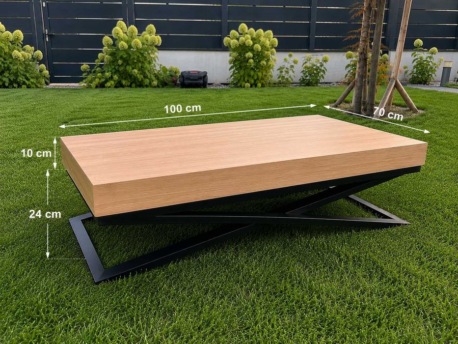 Nowoczesny stolik kawowy 100x70 cm | stal | Polski produkt