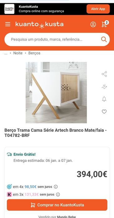 Cama / Berço trama c/ colchão