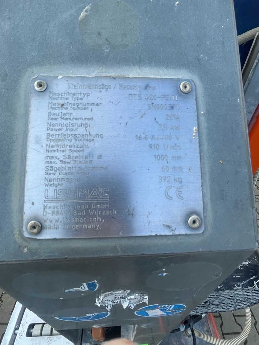 Piła przecinarka pionowa LISSMAC DTS 420 cegieł pustaków silki VERTO