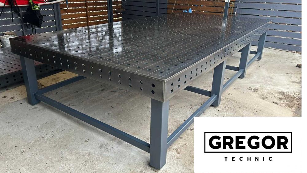 Stół spawalniczy 4x2m MAMUT od GREGOR Technic 3990x1990 Blat 15mm System 28  DOSTAWA już ZMONTOWANY