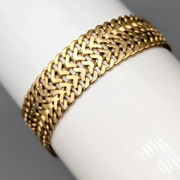 Fiskbenslänk de 19cm em Ouro 18 quilates 23.51 gramas