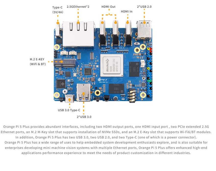 Orange Pi 5 Plus, 16 Gb