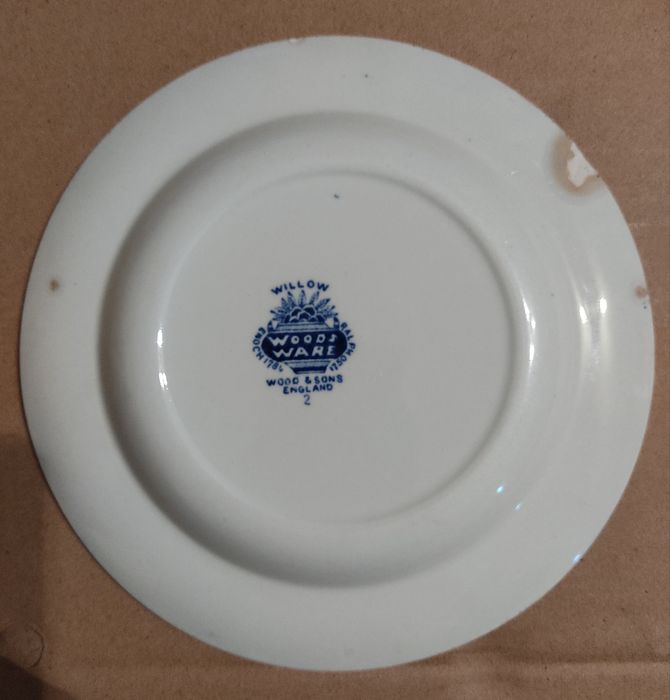 Prato em cerâmica Willow, Woods Ware, da Wood & Sons, England 1917