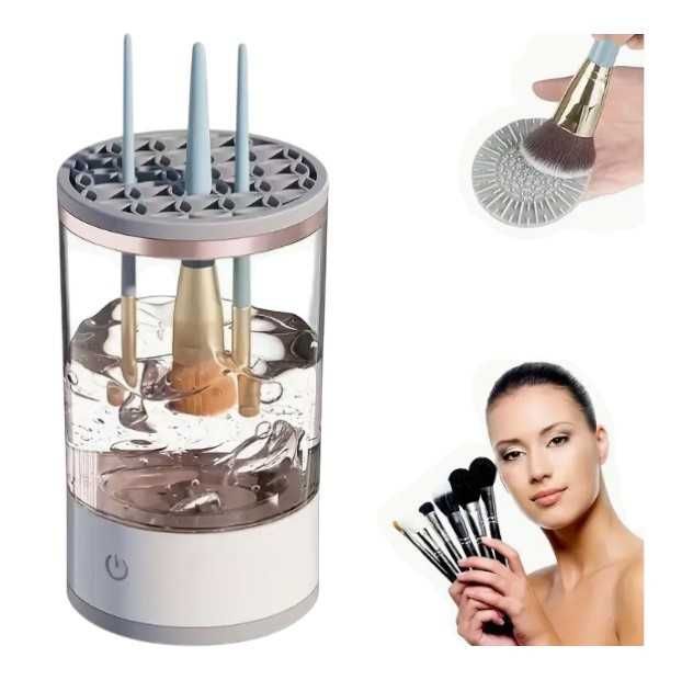 Urządzenie Myjka do czyszczenia Pędzli do makijażu biała przezroczysta