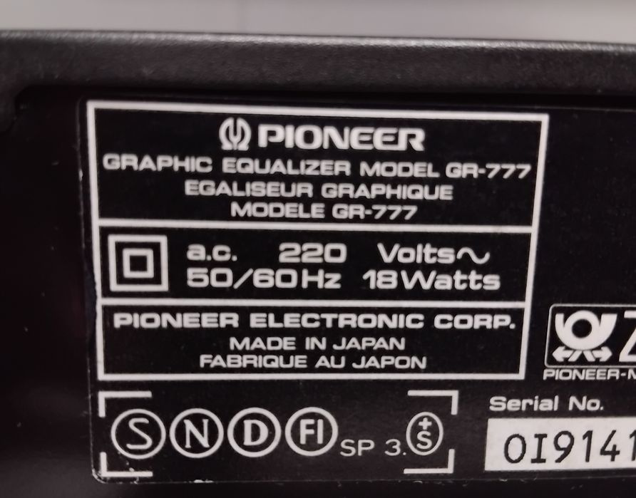 PIONEER GR-777 Equalizador Topo de Gama