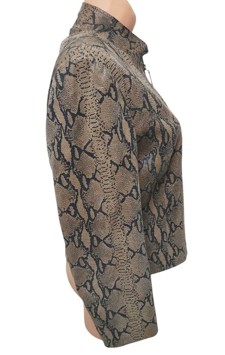 Kurtka 100% naturalna skóra węża pyton ARTE PELLE, R. L/XL