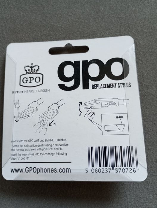 Igły gramofonowe do adapterów firmy GPO nowe 2 pak