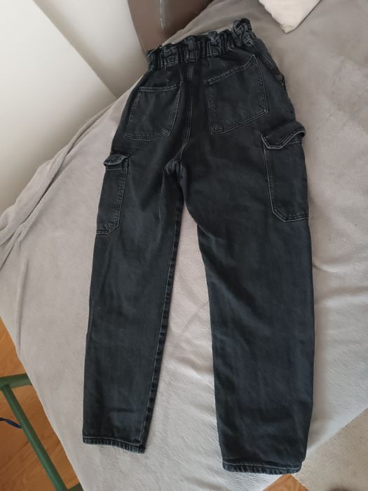 Zara spodnie dżinsowe r. XS czarne wysoki stan