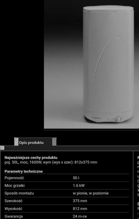 Bojler do podgrzewania wody  50L