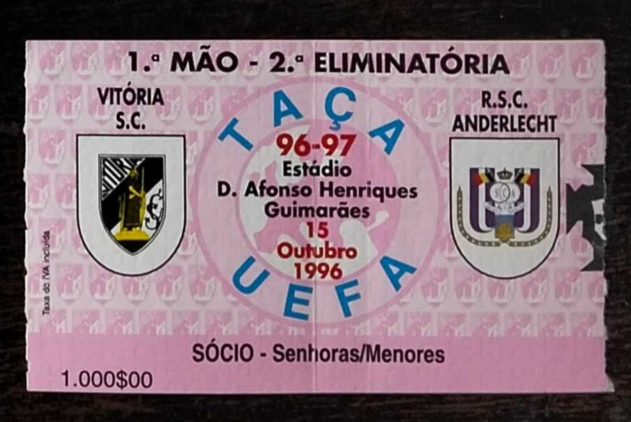 Bilhete futebol antigo
