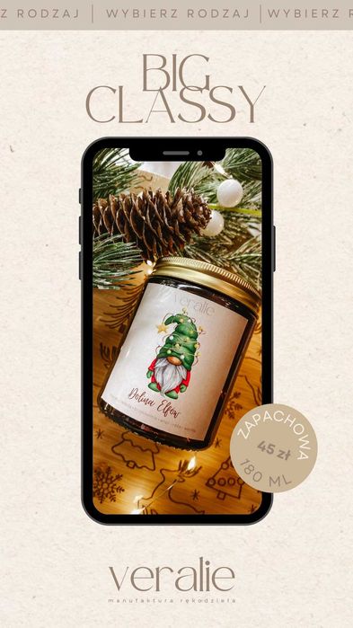 Świeczka sojowa 180 ml - prezent na święta [świąteczne zapachy]